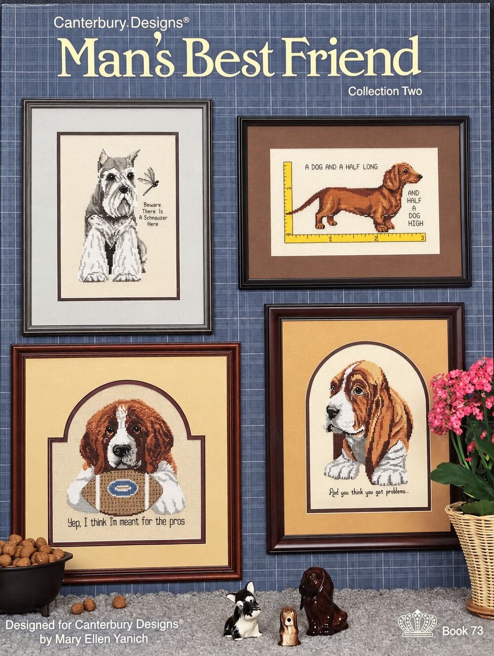 MAN'S BEST FRIEND II Counted Cross Stitch Pattern Book Beagle Boxer Schnauzer
